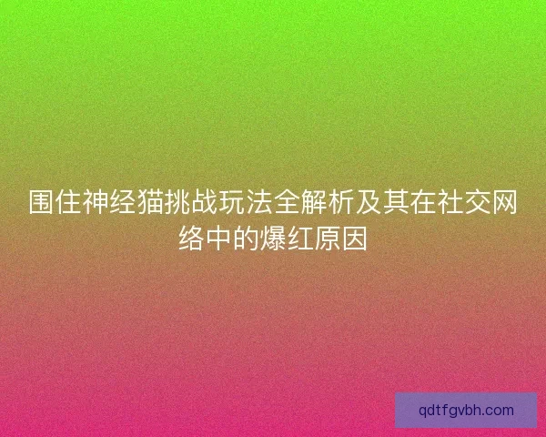 围住神经猫挑战玩法全解析及其在社交网络中的爆红原因 围住神经猫挑战玩法全解析及其在社交网络中的爆红原因