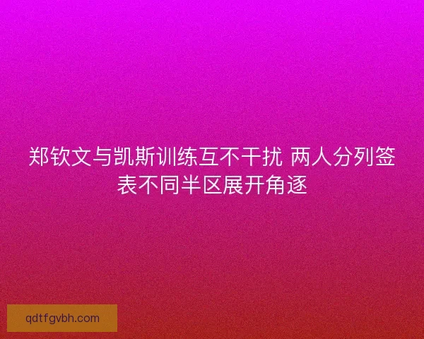 郑钦文与凯斯训练互不干扰 两人分列签表不同半区展开角逐 郑钦文与凯斯训练互不干扰 两人分列签表不同半区展开角逐