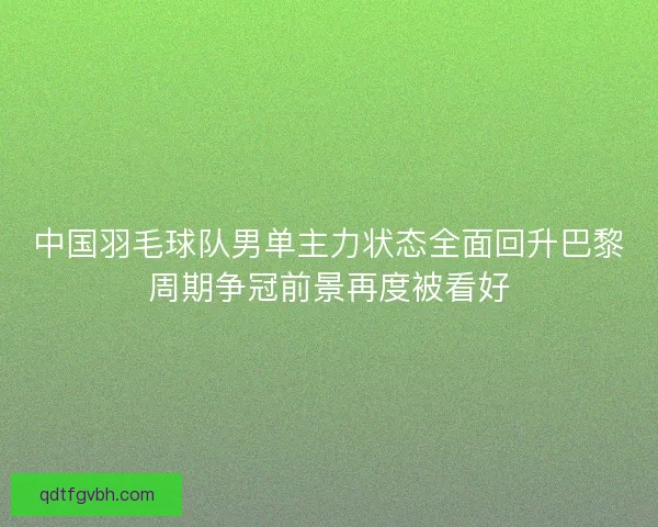 中国羽毛球队男单主力状态全面回升巴黎周期争冠前景再度被看好 中国羽毛球队男单主力状态全面回升巴黎周期争冠前景再度被看好